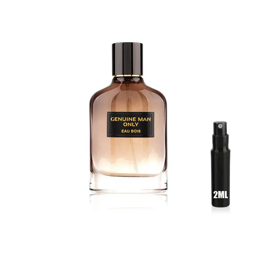 Genuine Man Only Eau Bois - Fragrance World - Sample - Image 3